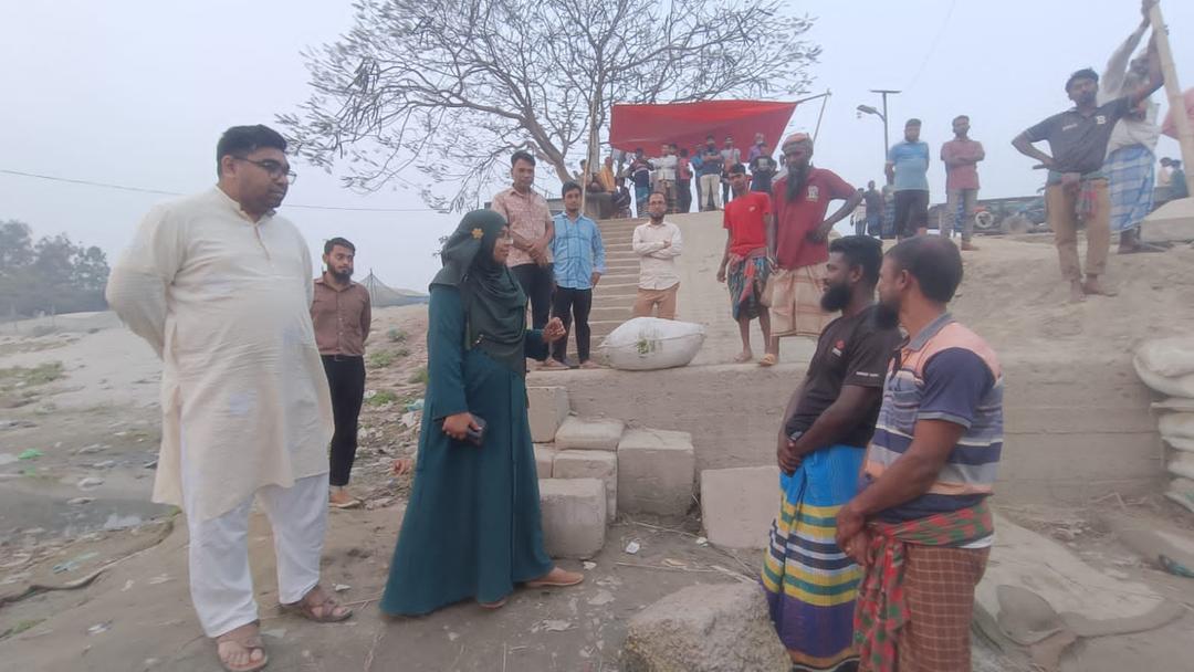 হাসাইল ঘাট পরিদর্শনে ইউএনও সুরাইয়া মমতাজ