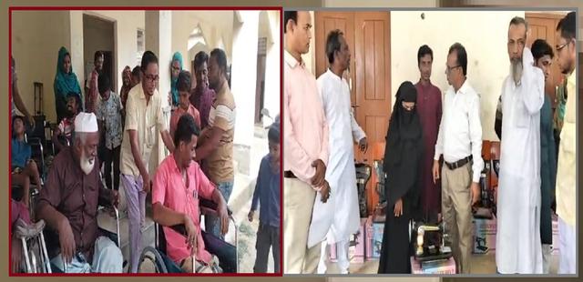মধ্যনগরের উত্তর বংশীকুন্ডা ইউনিয়নে অসহায় হতদরিদ্রের মাঝে হুইলচেয়ার ও সেলাই মেশিন বিতরণ