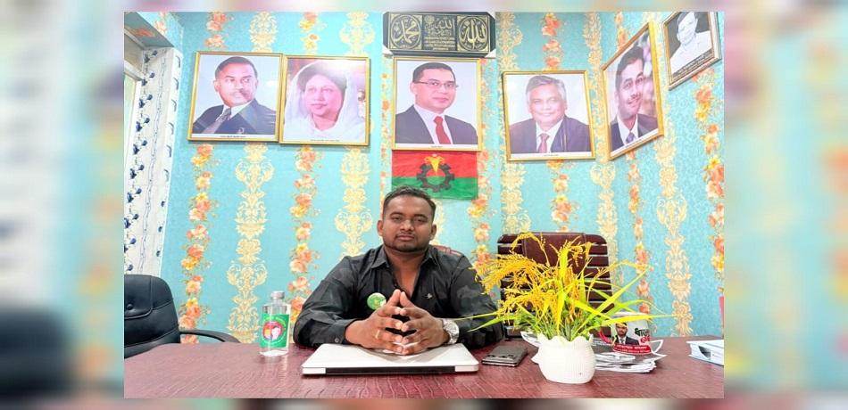 ‎‎ধানের শীষের পক্ষে ভোটারদের সহায়তায় ছাত্রদল নেতা নূর মোহাম্মদ রাসেলের উদ্যোগ