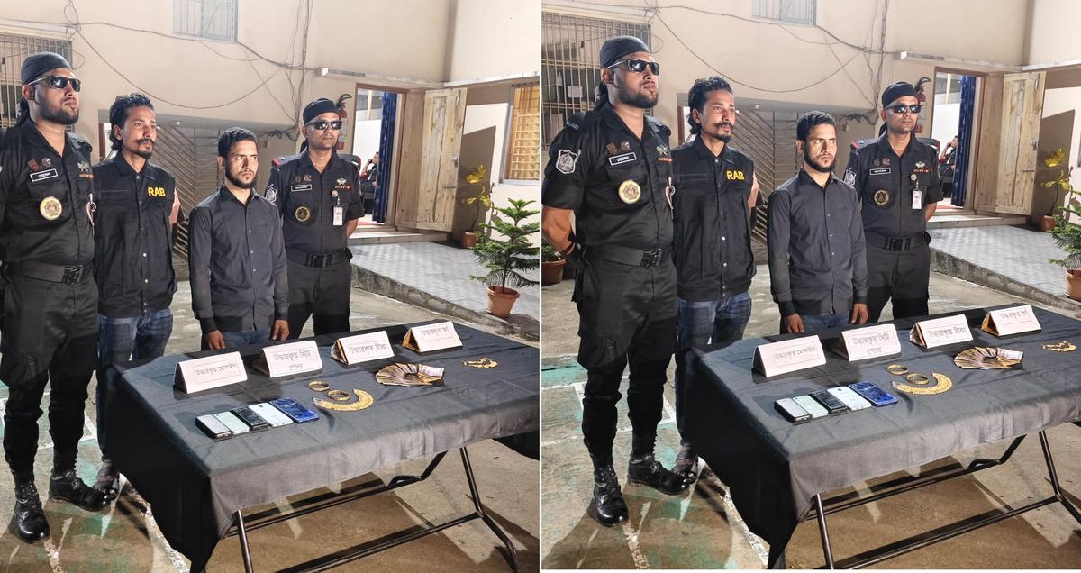 শত ভরি স্বর্ণ ও ৩২ লক্ষ টাকা ডাকাতি করা, আসামী এবং লুন্ঠিত মালামাল উদ্ধার করেছে র‍্যাব-৮