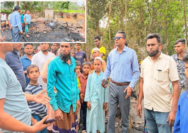 হবিগঞ্জের বাহুবলে অগ্নিকাণ্ডে ক্ষতিগ্রস্তদের পাশে ইউএনও উজ্জ্বল রায়, দ্রুত পুনর্বাসনের আশ্বাস