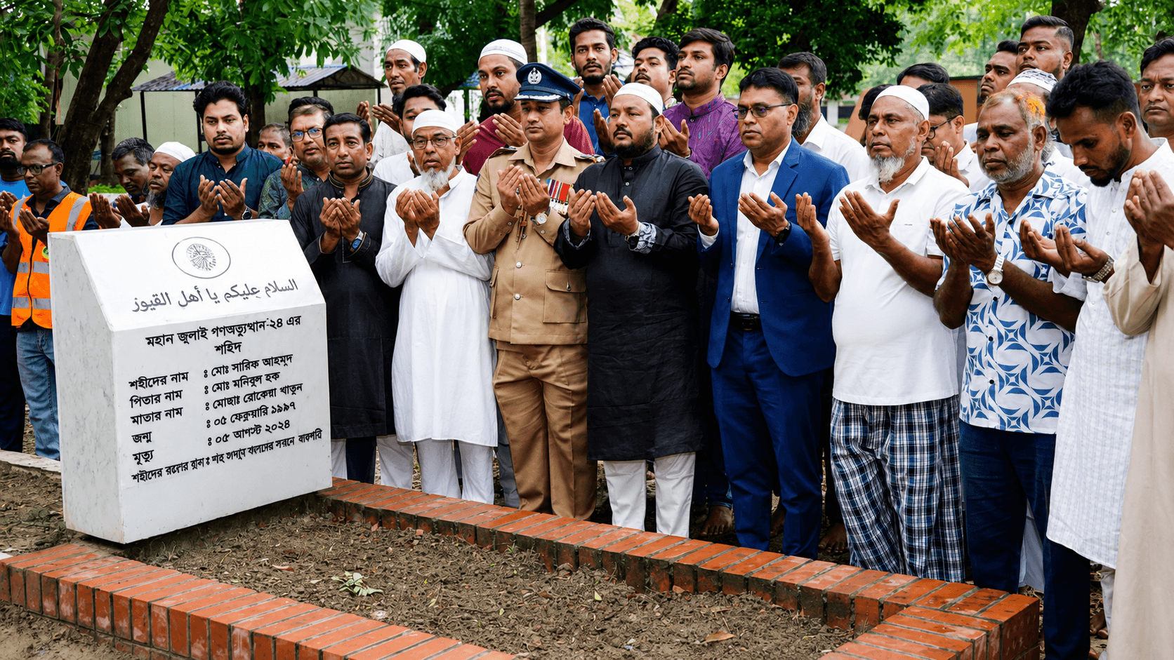 রাজশাহীতে কবর জিয়ারত জুলাই শহীদ সাকিব আঞ্জুমানের
