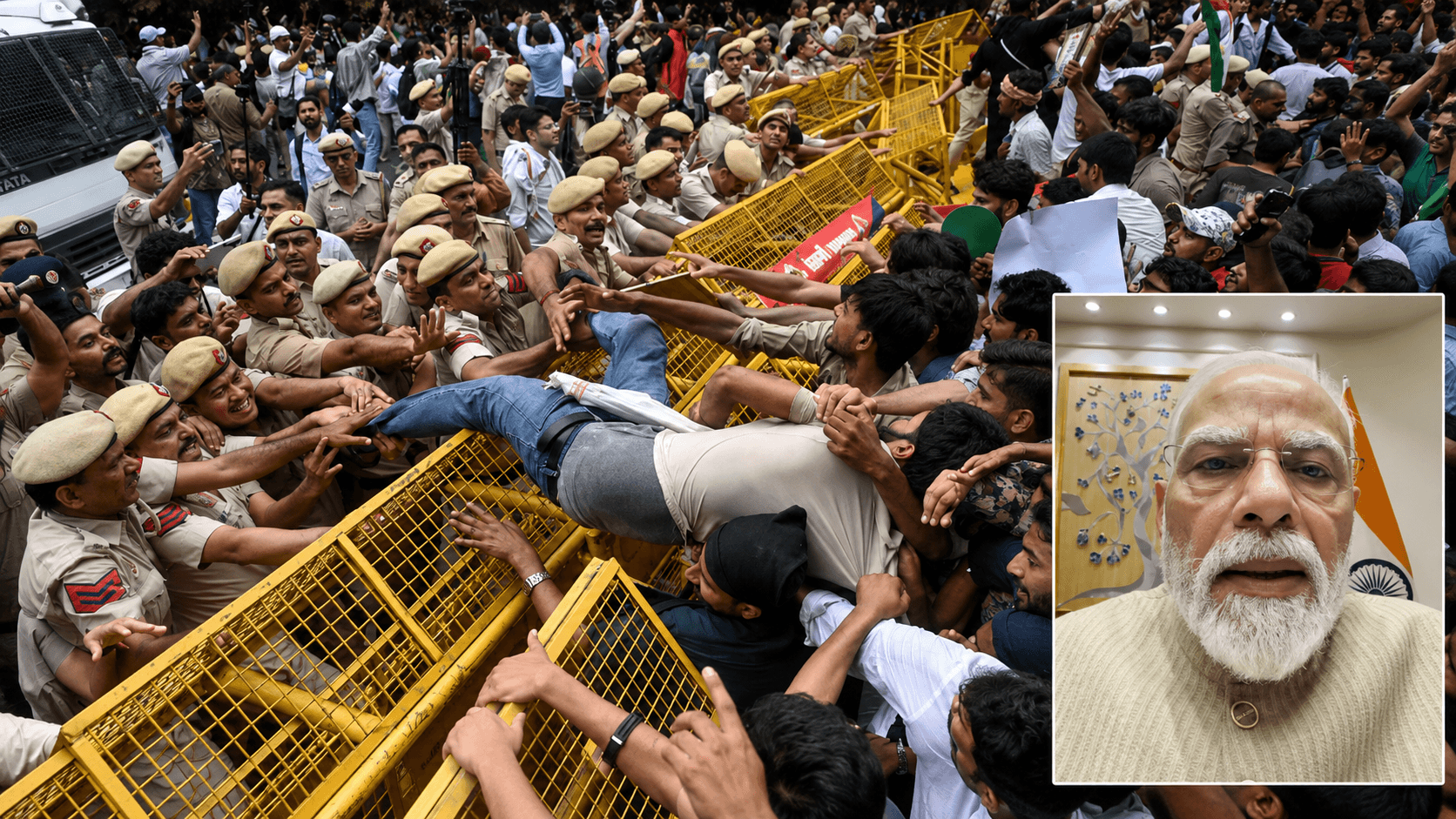 মধ্যরাতে মোদির ভিডিও বার্তা-শিক্ষার্থীদের বিক্ষোভ ভারতজুড়ে
