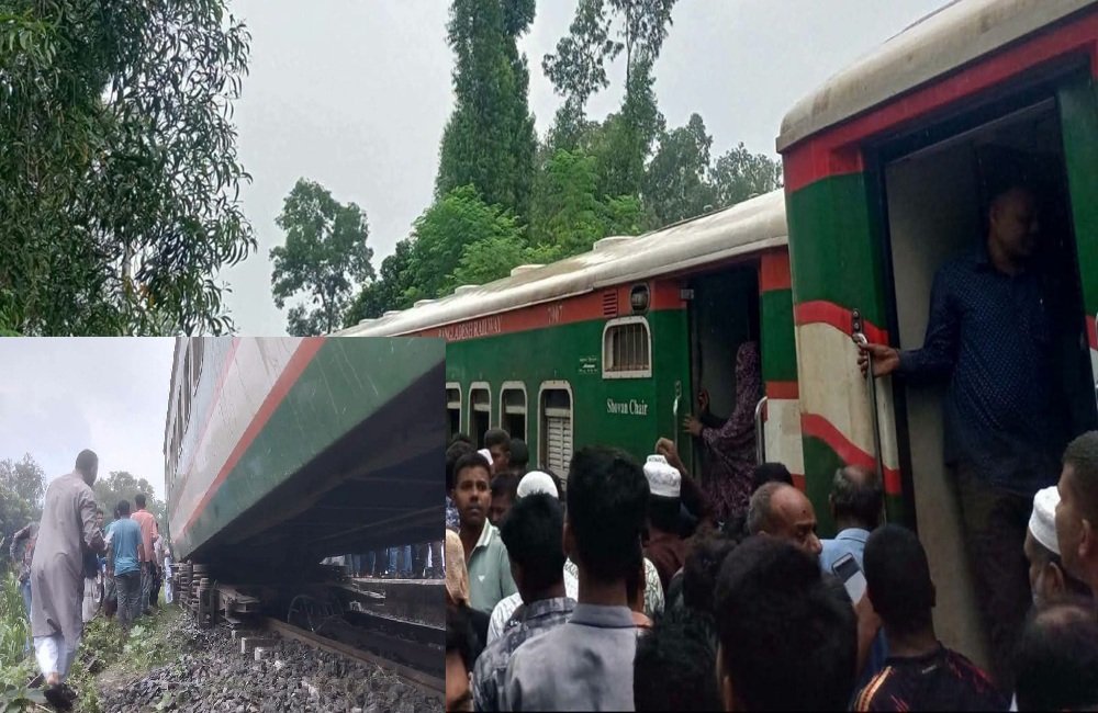 সিরাজগঞ্জে সিল্কসিটি এক্সপ্রেসের বগি লাইনচ্যুত