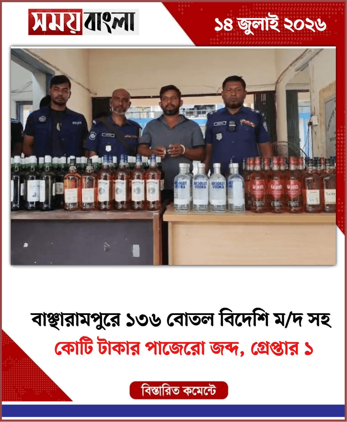 কোটি টাকার পাজেরো জব্দ, গ্রেপ্তার ১
