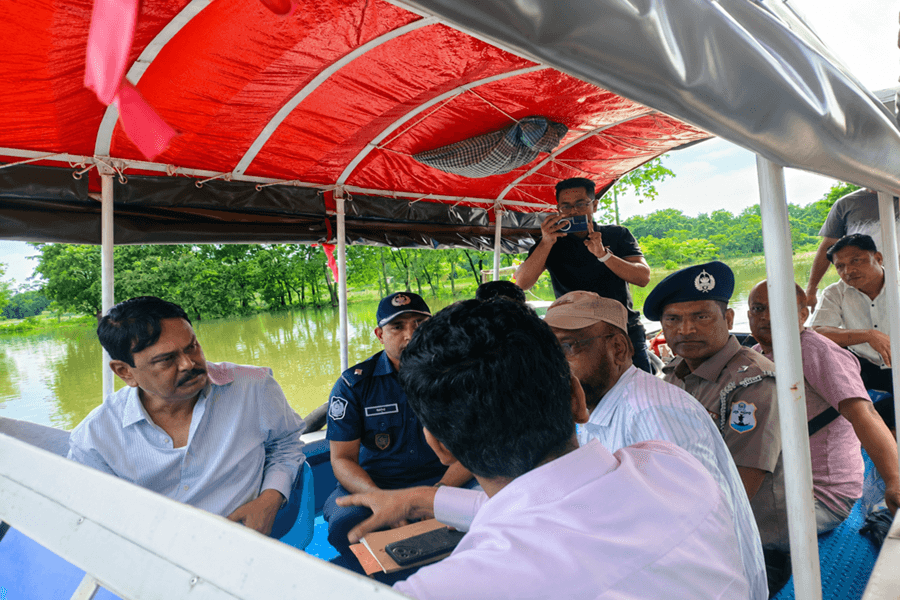 বনভূমি পরিদর্শনে এমপি মিলন- অবৈধ বালু উত্তোলন বন্ধের নির্দেশ