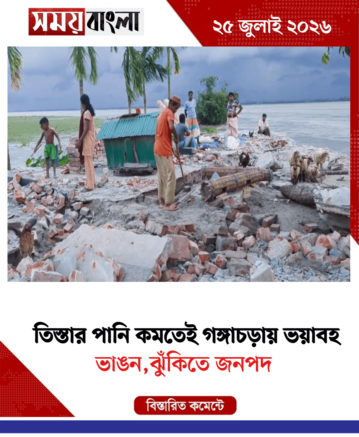 ভাঙন,ঝুঁকিতে জনপদ