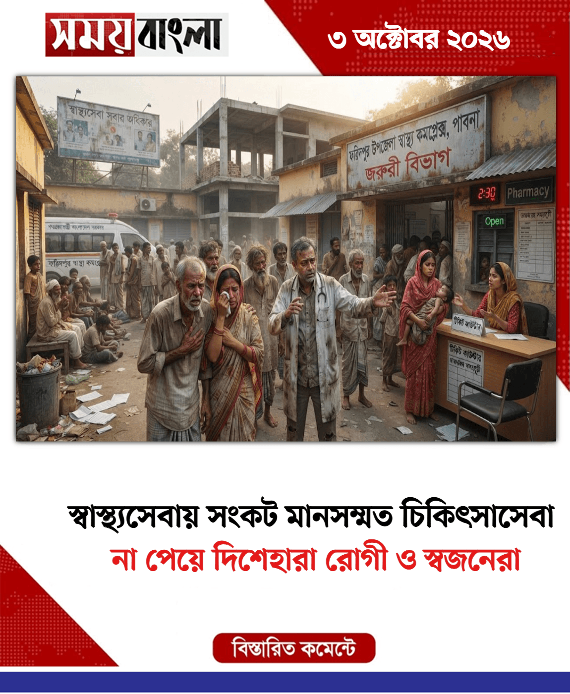 না পেয়ে দিশেহারা রোগী ও স্বজনেরা
