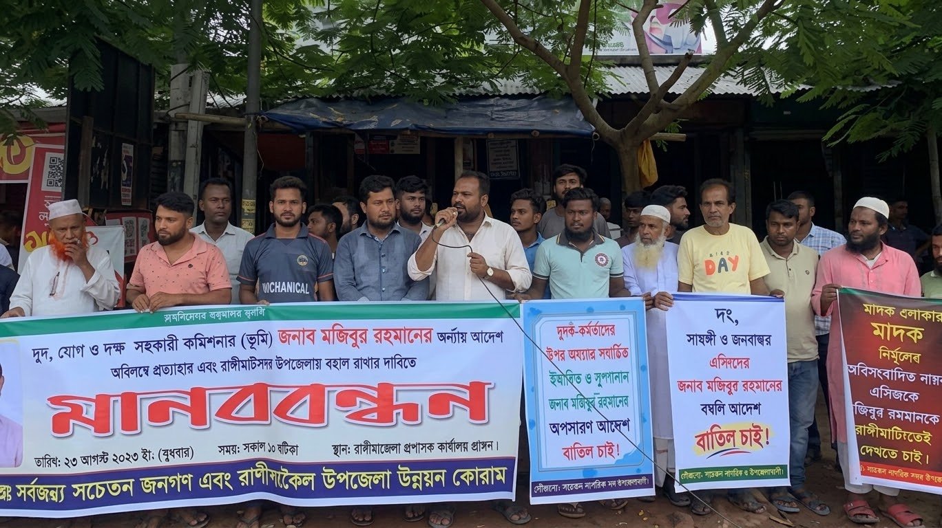 রাণীশংকৈলে এসিল্যান্ডের বদলি বাতিলের দাবি