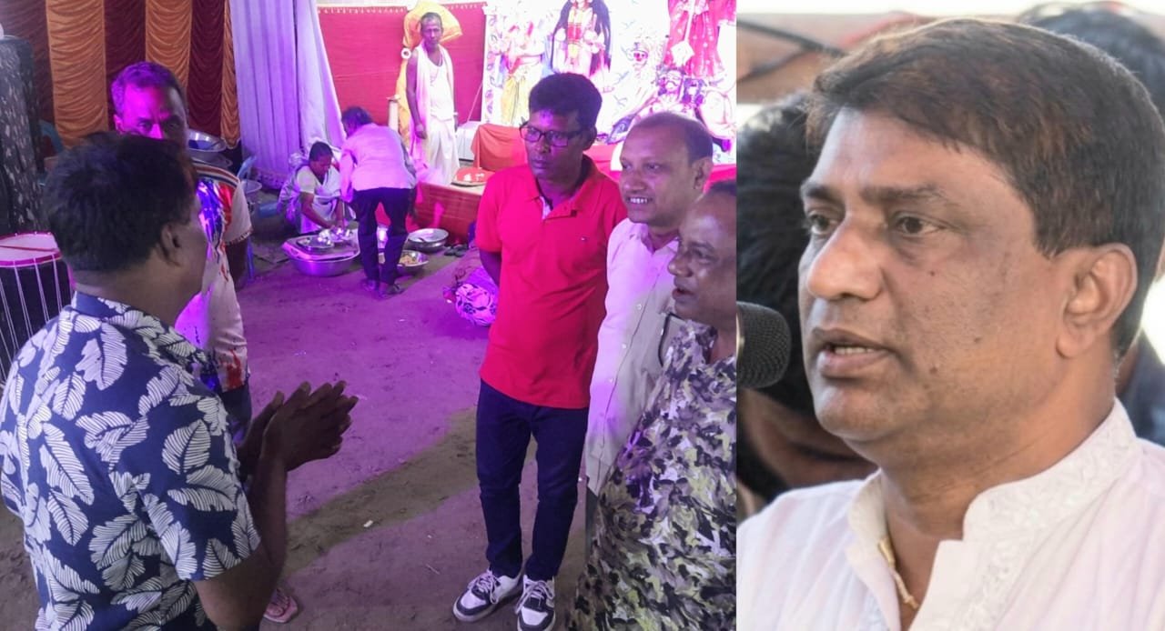 নকলায় পূজামণ্ডপ পরিদর্শনে রাব্বেনুর চৌধুরী