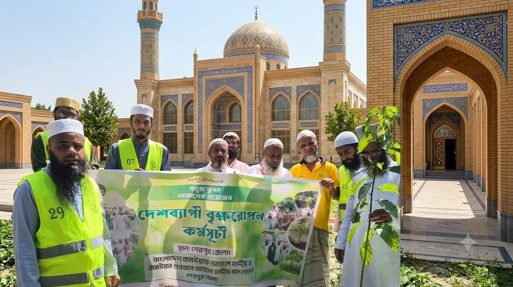 নকলায় জমঈয়ত শুব্বানে আহলে হাদিসের বৃক্ষরোপণ কর্মসূচি