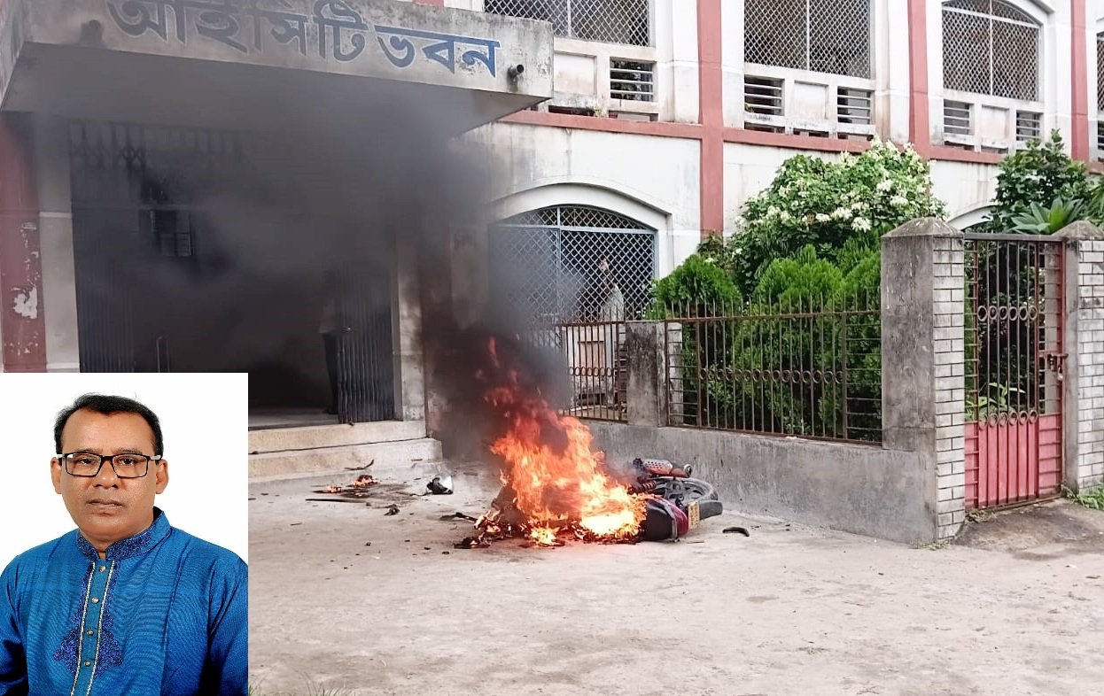 নিজেকে রক্ষা করতে পারলেন না,হাত-পা ভাঙ্গা সহ পুড়িয়ে দিল মোটরসাইকেল!
