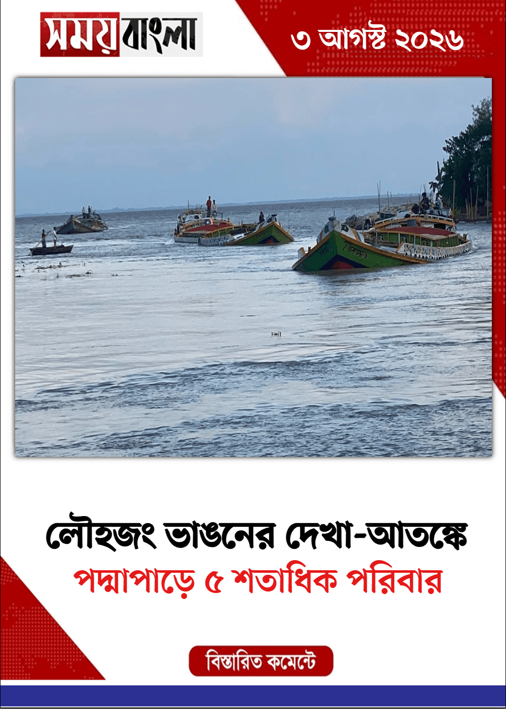 পদ্মাপাড়ে ৫ শতাধিক পরিবার