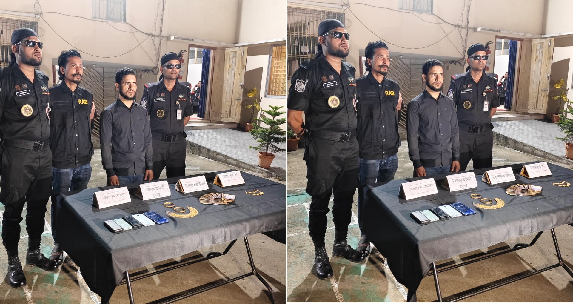 শত ভরি স্বর্ণ ও ৩২ লক্ষ টাকা ডাকাতি করা, আসামী এবং লুন্ঠিত মালামাল উদ্ধার করেছে র‍্যাব-৮