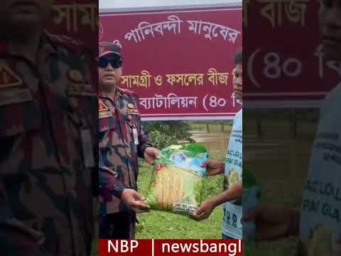 টানা বর্ষণে ক্ষতিগ্রস্থ অসহায় মানুষের মাঝে বিজিবির সহায়তা