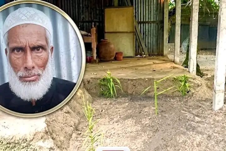 কবরের যায়গা না পেয়ে নিজের ঘরে দাফন করা হয় করিম মিয়ার