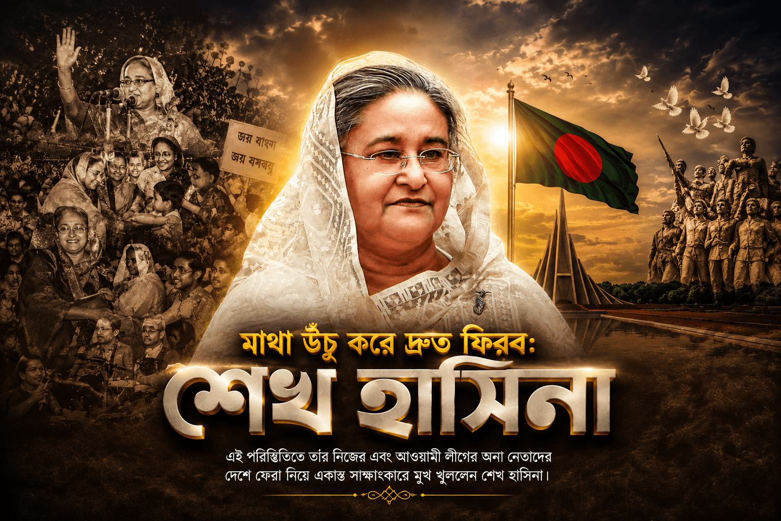 মেনে নেবে জনগণ,মাথা উঁচু করে ফিরতে চান শেখ হাসিনা?